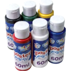 COLOUR ME CMC-1664 Poster Paint Bottles 60ml Assorted Set of 6 